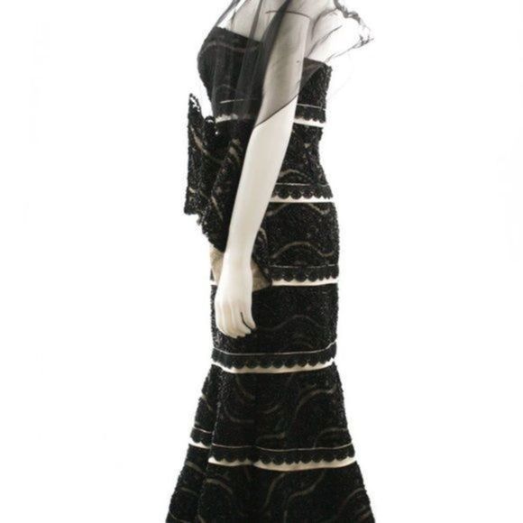 JOHN MEDEIROS Black Strapless Evening Formal Gown Size 8 - Picture 2 of 6